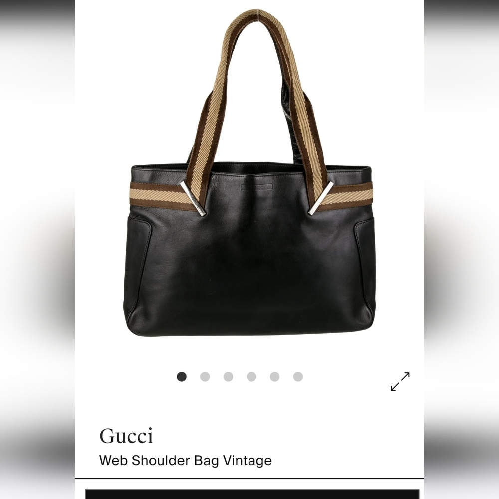 Gucci Vintage Leather Web Bag